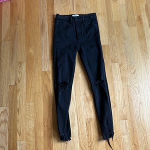 Abercrombie high rise super skinny black jean